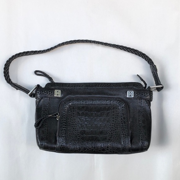 𝅺Brighton black leather shoulder bag. - Picture 1 of 12